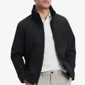 1 Madison Genuine Fox Fur Trim Full Lined Black Men's Jacket Coat Size Medium